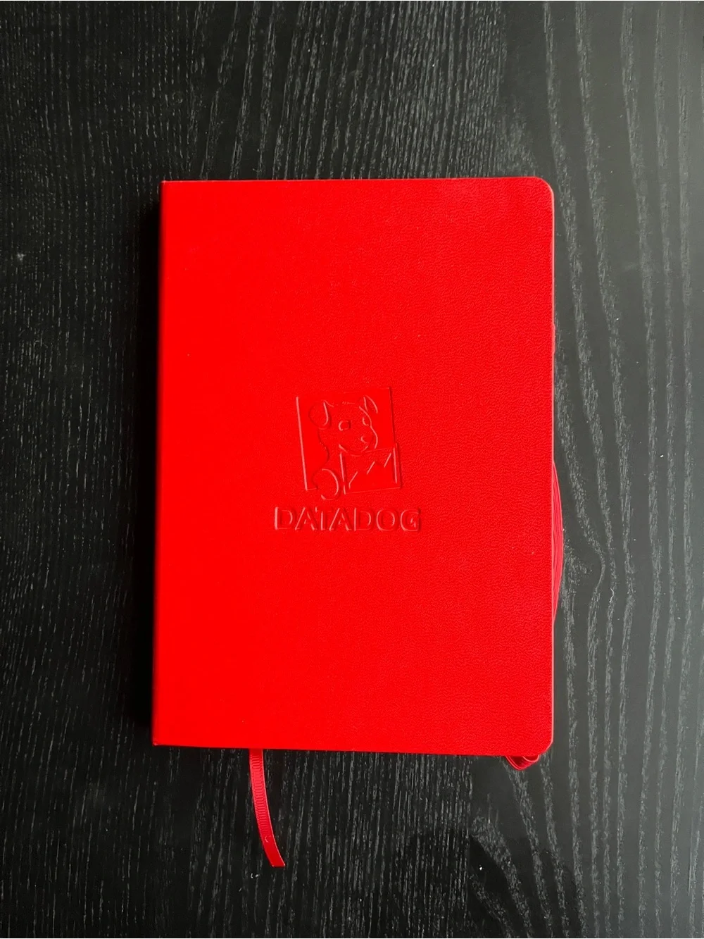 PAPERAGE Datadog Red Hardcover Lined Journal Notebook Bookmark 5.75x8 Inches